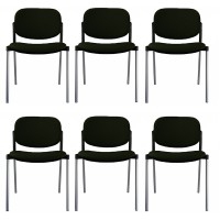 Confezione da 6 sedie Step con struttura epossidica nera e rivestimento Baly (tessile) o ecopelle in diversi colori